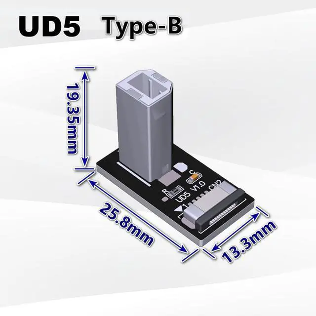 Alt view image 3 of 3 - ADT-UD USB Socket Male Female Test PCB Board Connector USB 2.0/480Mbps Compatible with Raspberry Pi Rock Pi 4 MCU Development Board (UD5)