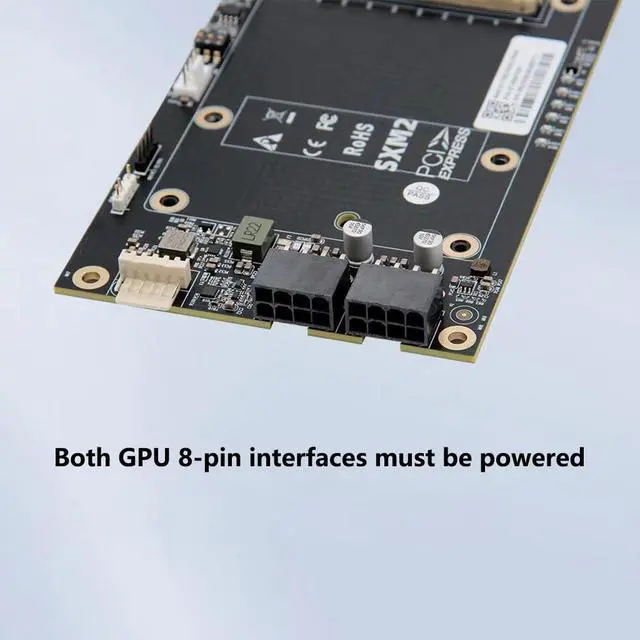 Alt view image 5 of 6 - SlimSAS to SXM2 Single-Channel Direct Pass-Through Backplane PCIe3.0 X16 8GT/s with 2X 8pin GPU Power Support External V100 Graphics Card (Backplane)