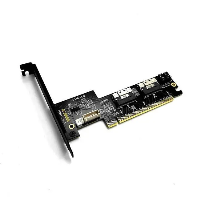 Alt view image 6 of 7 - ADT-F34B-F35B PCIE 4.0 x16 to x16 Extension Card Graphics Card Splitter Support 1 to 1/2 Motherboard Bifurcation (F34B-F35B-50cm)