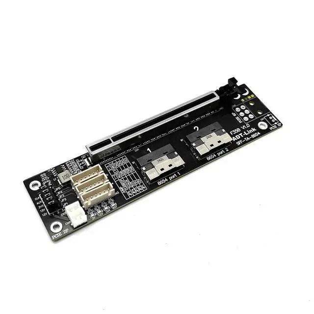 Alt view image 7 of 7 - ADT-F34B-F35B PCIE 4.0 x16 to x16 Extension Card Graphics Card Splitter Support 1 to 1/2 Motherboard Bifurcation (F34B-F35B-50cm)