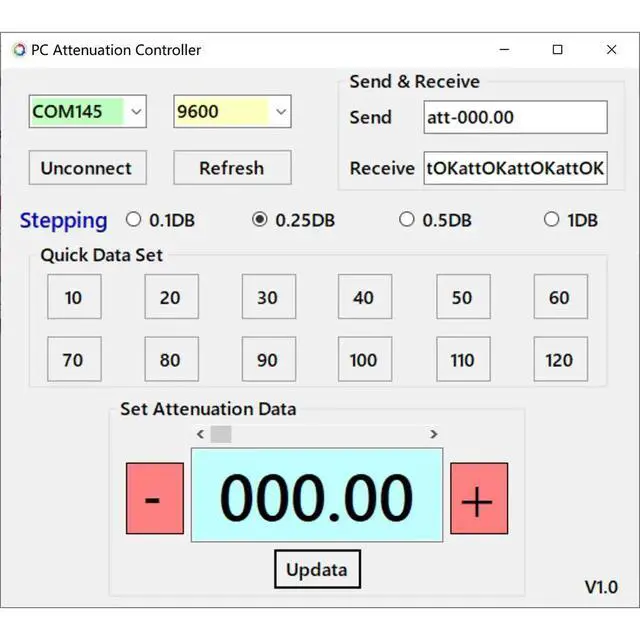 Alt view image 6 of 6 - 90DB Step Digital Programmable Attenuator 0.25DB TFT Display CNC High Isolation USB-C Port with SMA Female Connector Support TTL Serial Communication (9K-6GHZ)