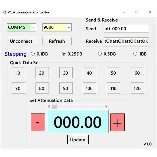 Alt view image 4 of 4 - 90DB Step Digital Programmable Attenuator 0.25DB TFT Display CNC High Isolation USB-C Port with SMA Female Connector Support TTL Serial Communication (9K-12GHz)