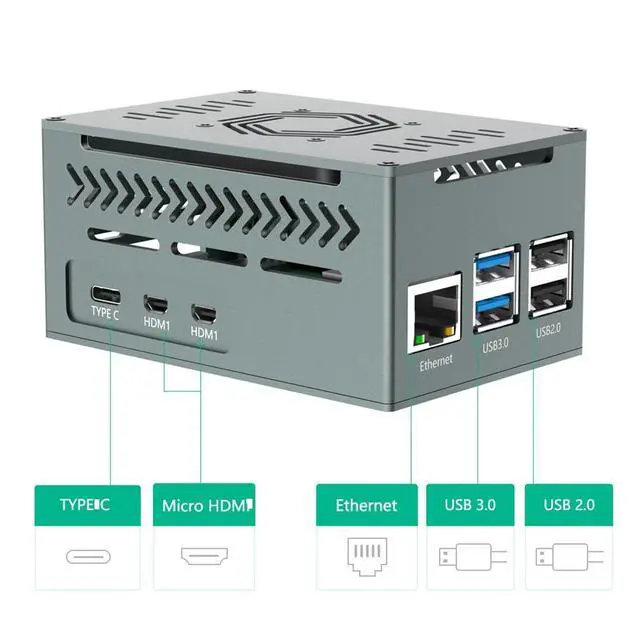 Alt view image 2 of 7 - Pi 5 Aluminum Case with PWM Fan Heatsink Compatible with Raspberry Pi 5, X1000 X1001 X1003 N04 N05 PCIe Peripheral Board
