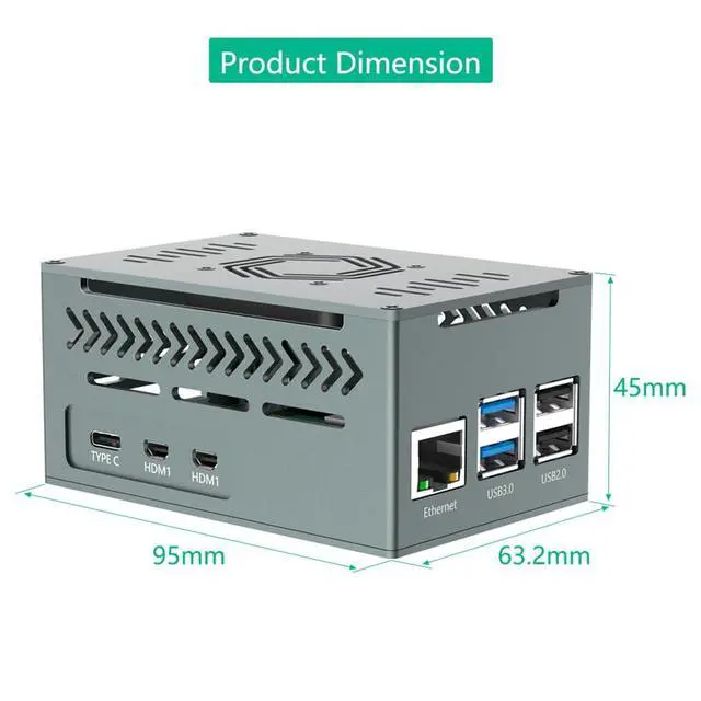 Alt view image 5 of 7 - Pi 5 Aluminum Case with PWM Fan Heatsink Compatible with Raspberry Pi 5, X1000 X1001 X1003 N04 N05 PCIe Peripheral Board
