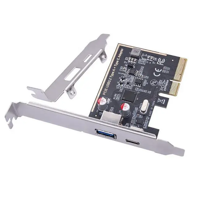 Alt view image 2 of 5 - PCI-E X4 to 2-Port USB-C+A Expansion Card USB3.2 Dual Channel 10Gbps for 4U 2U Chassis (MCA1213)