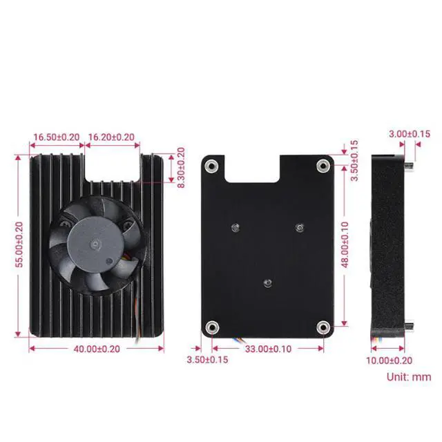 Alt view image 6 of 7 - CM5 5V PWM Cooling Fan Low Noise Radiator Compatible with Raspberry Pi CM5 (Radiator, M8011)