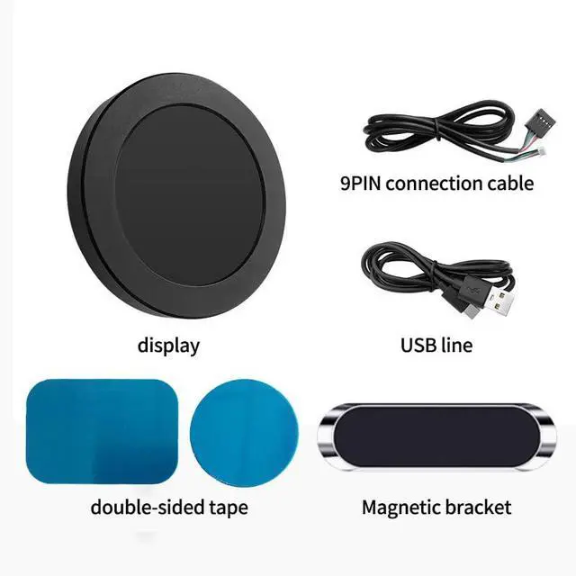 Alt view image 2 of 7 - CPU Temperature Monitor IPS Driver Free for 2.1 Inch Chassis Sub Screen Round Screen USB Computer C3892