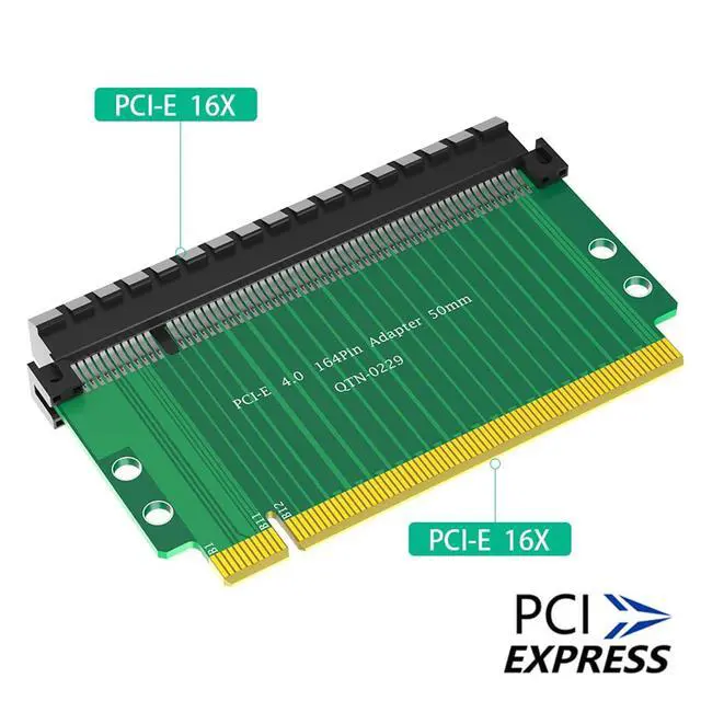 Alt view image 2 of 7 - PCI-E 4.0 16x to 16x Riser Card 180 Degree High Speed Riser Card 4-Layered PCB Design for PCI-E Expansion