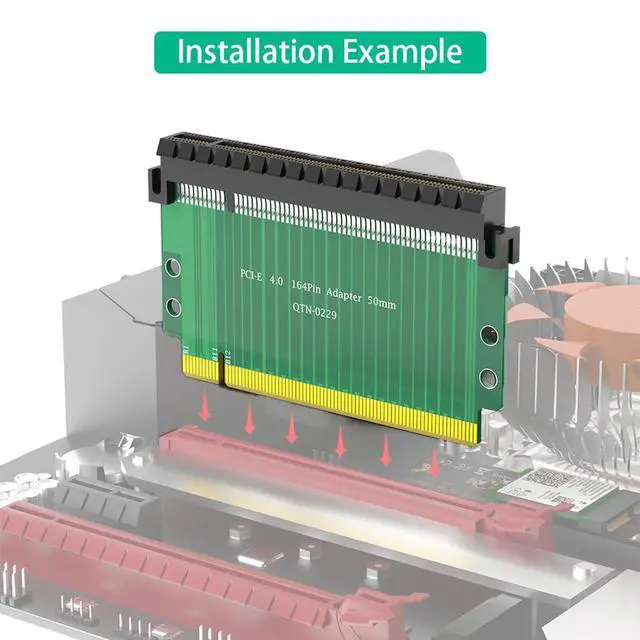 Alt view image 3 of 7 - PCI-E 4.0 16x to 16x Riser Card 180 Degree High Speed Riser Card 4-Layered PCB Design for PCI-E Expansion
