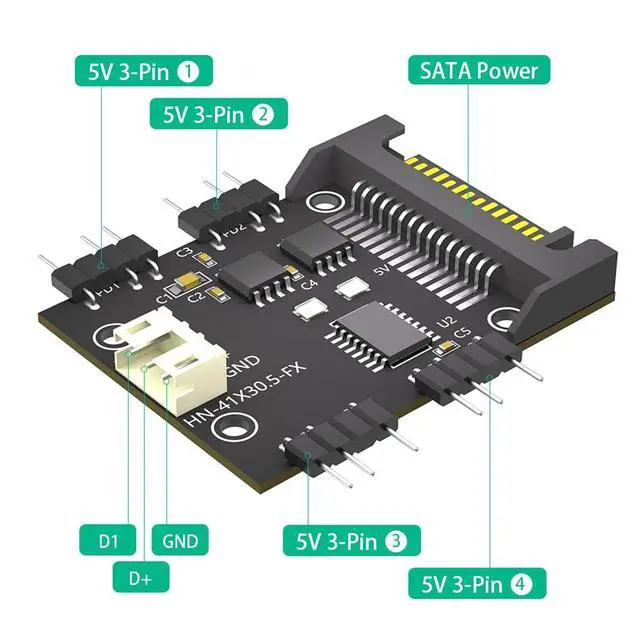 Alt view image 2 of 7 - 5V Light Controller Computer Atmosphere RGB LED Synchronization Control 3PIN A-RGB Output for Desktop PC