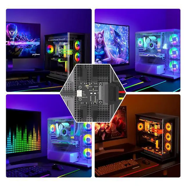 Alt view image 4 of 7 - 5V Light Controller Computer Atmosphere RGB LED Synchronization Control 3PIN A-RGB Output for Desktop PC