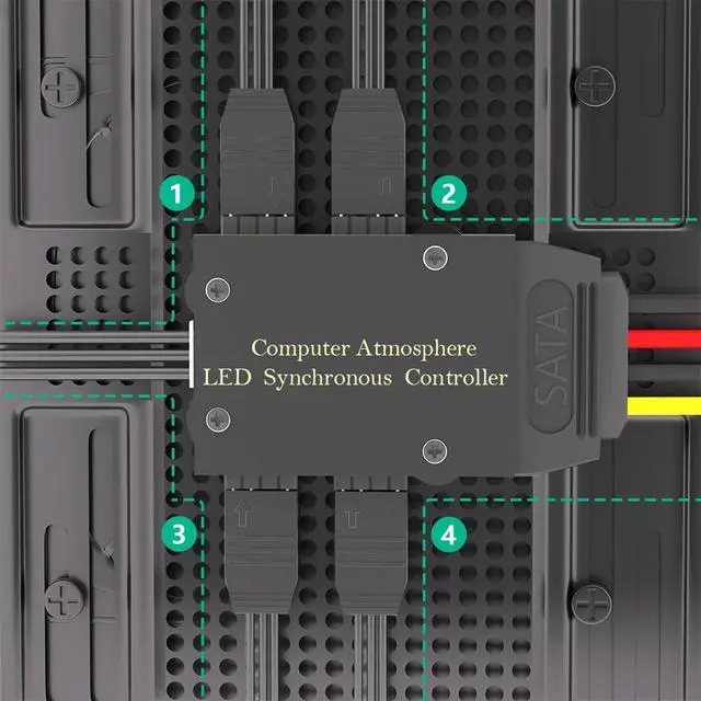 Alt view image 5 of 7 - 5V Light Controller Computer Atmosphere RGB LED Synchronization Control 3PIN A-RGB Output for Desktop PC