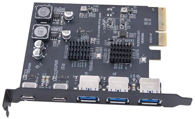 Main image of PCIE 4X to USB3.2 Expansion Card 10Gbps USB A USB C Dual Chip Board GEN2 MCA570 Compatible with Win10 WIN11 Linux (2C+3A Interface)