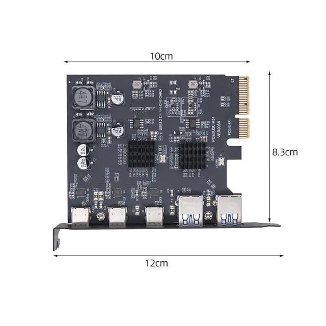 Alt view image 4 of 6 - PCIE 4X to USB3.2 Expansion Card 10Gbps USB A USB C Dual Chip Board GEN2 MCA570 Compatible with Win10 WIN11 Linux (3C+2A Interface)