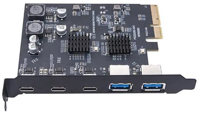 Main image of PCIE 4X to USB3.2 Expansion Card 10Gbps USB A USB C Dual Chip Board GEN2 MCA570 Compatible with Win10 WIN11 Linux (3C+2A Interface)