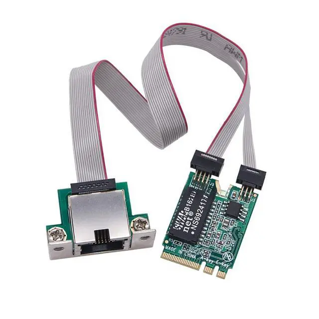 Alt view image 2 of 7 - M.2 A+E/Mini PCIE to RJ45 LAN Gigabit Ethernet Network Card 10/100/1000Mbps Single Port Server (M.2 A+E Bent Pin)