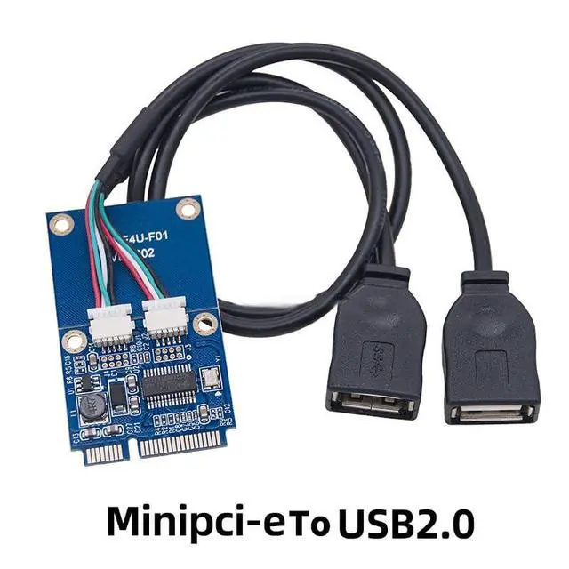 Alt view image 2 of 5 - Mini PCI-E to Dual-Port USB2.0 Expansion Card 480Mbps MCA522 Compatible with Win7/8/10/11