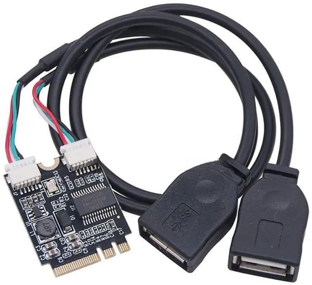 Main image of M.2 Key A+E to Dual USB 2.0 Port Expansion Card 480Mbps MCA527 Compatible with WinXP/2003/VISTA/2008/7/8/10/1132/64BIT