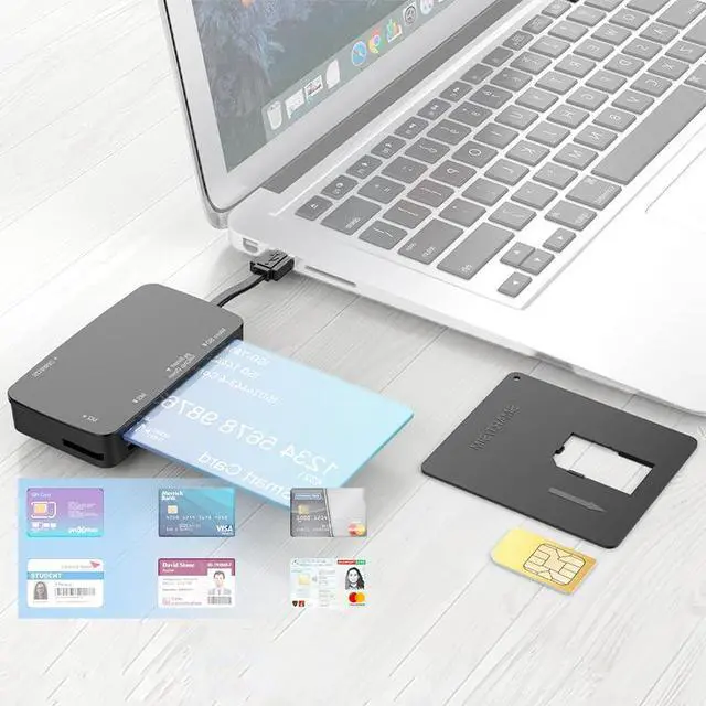 Alt view image 5 of 5 - 6in1 USB2.0 Smart Card Reader 480Mbps CR337 Compatible with Micro SD MS M2 SD/MMC IC ID SIM CAC DNIE ATM Bank Card
