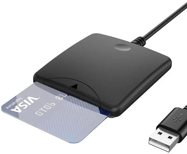Main image of Bank Card Reader USB2.0 ISO7816 Smart Card Reader CR334 for IC/ID/SIM ATM Bank Card SIM Card Compatible with Wins 7 8 10 Linux