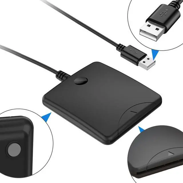 Alt view image 2 of 7 - Bank Card Reader USB2.0 ISO7816 Smart Card Reader CR334 for IC/ID/SIM ATM Bank Card SIM Card Compatible with Wins 7 8 10 Linux