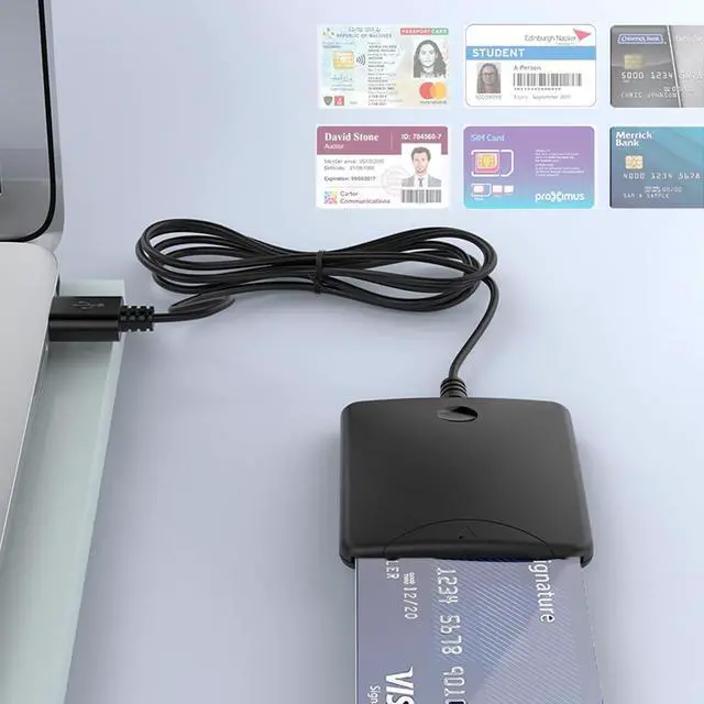 Alt view image 5 of 7 - Bank Card Reader USB2.0 ISO7816 Smart Card Reader CR334 for IC/ID/SIM ATM Bank Card SIM Card Compatible with Wins 7 8 10 Linux
