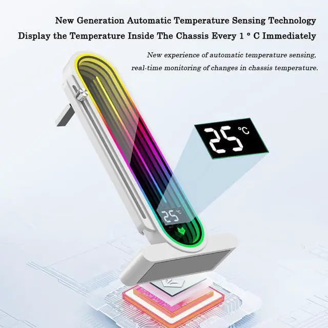 Alt view image 5 of 7 - Temperature Displaying GPU Stand ARGB Infinity Graphics Card Support Adjustable 5V 3PIN Video Card Holder Anti-sag Bracket Magnetic Base Display Card Brace Rack PC Graphic Card Accessories (Black)