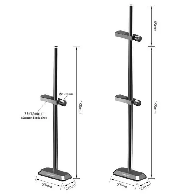 Alt view image 2 of 7 - Aluminum Alloy Graphic Card Bracket Brace Sliding Single/Double Pole Adjustment Height Video Card Sag Holder GPU Stand for ATX/MATX/ITX Chassis (Black, GH-195)
