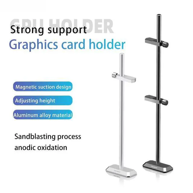 Alt view image 7 of 7 - Aluminum Alloy Graphic Card Bracket Brace Sliding Single/Double Pole Adjustment Height Video Card Sag Holder GPU Stand for ATX/MATX/ITX Chassis (Black, GH-195)