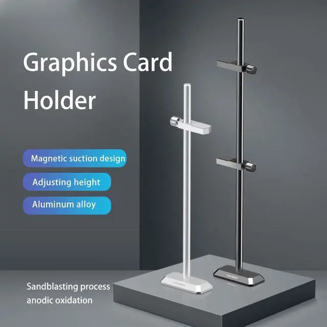 Alt view image 3 of 7 - Aluminum Alloy Graphic Card Bracket Brace Sliding Single/Double Pole Adjustment Height Video Card Sag Holder GPU Stand for ATX/MATX/ITX Chassis (Black, GH-195)