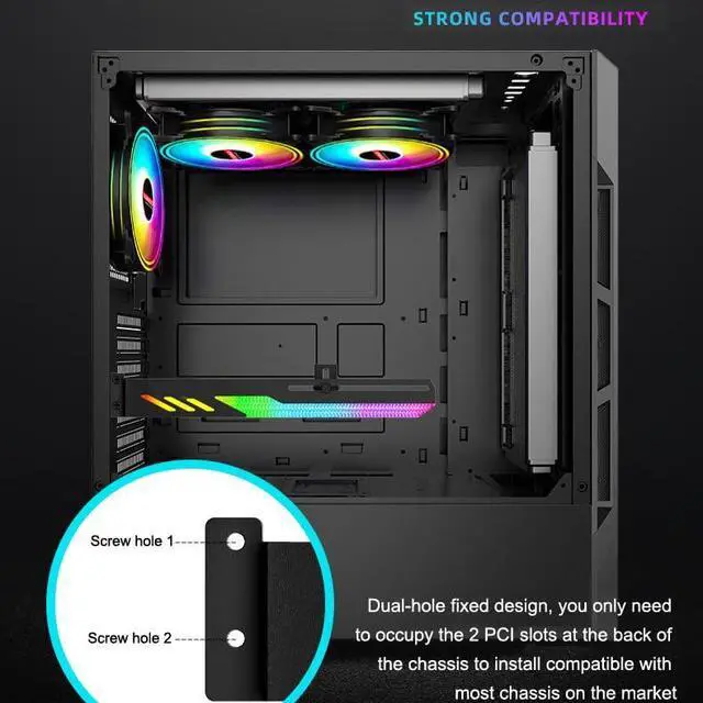 Alt view image 3 of 7 - Desktop Computer Graphics Card Bracket ARGB Aluminum Alloy Graphics Card Protection Support Frame 5V 3Pin GPU Stand (White)