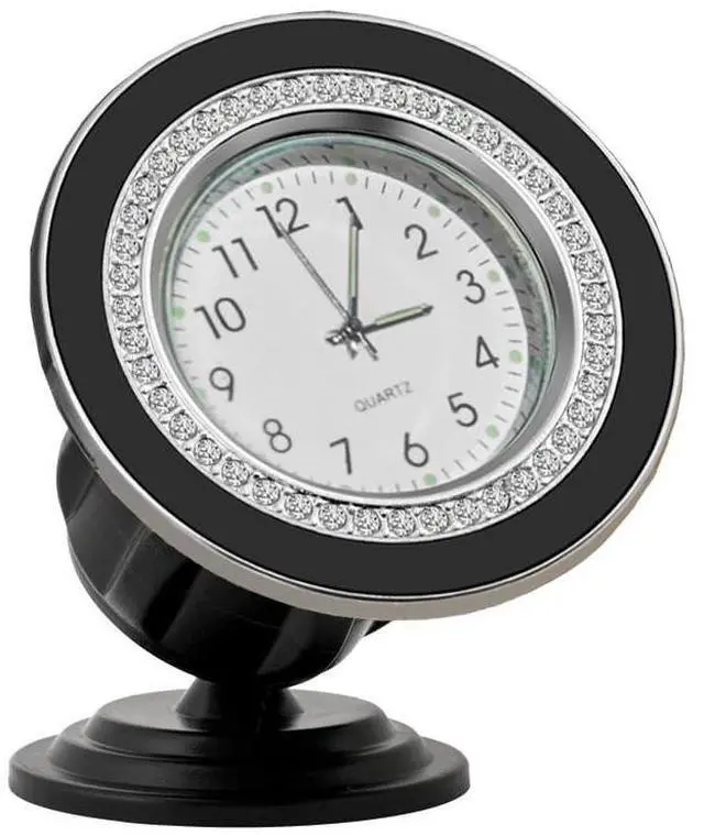Main image of Clock Magnetic Car Holder Strong Magnet Mini Dial Phone Stand for Car Dashboard Mount 360° Rotation Car Phone Stand Universal for iPhone 15/14/13/12 Pro Max Plus (White)