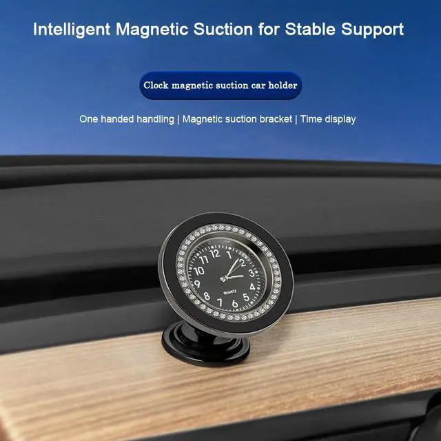 Alt view image 3 of 7 - Clock Magnetic Car Holder Strong Magnet Mini Dial Phone Stand for Car Dashboard Mount 360° Rotation Car Phone Stand Universal for iPhone 15/14/13/12 Pro Max Plus (White)