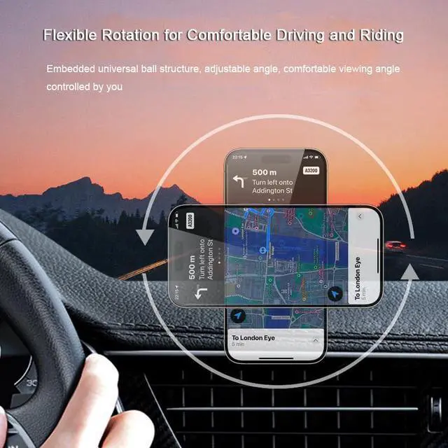 Alt view image 4 of 7 - Clock Magnetic Car Holder Strong Magnet Mini Dial Phone Stand for Car Dashboard Mount 360° Rotation Car Phone Stand Universal for iPhone 15/14/13/12 Pro Max Plus (White)