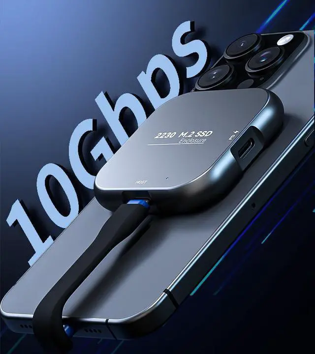 Alt view image 5 of 6 - Magnetic Type-C M.2 2230 NVMe Mobile SSD Enclosure with 100W PD