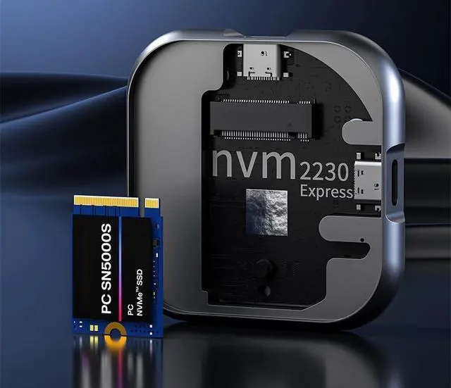 Alt view image 6 of 6 - Magnetic Type-C M.2 2230 NVMe Mobile SSD Enclosure with 100W PD