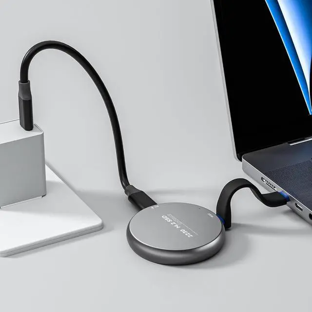 Alt view image 3 of 6 - Magnetic Type-C M.2 2230 NVMe Mobile SSD Enclosure with 100W PD