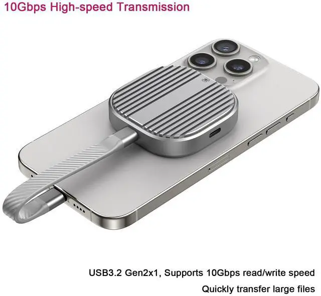 Alt view image 2 of 7 - Magnetic M.2 2230 NVMe SSD Enclosure SSD Case USB C 3.2 Gen2 to NVMe PCI-E SSD Enclosure Convertor