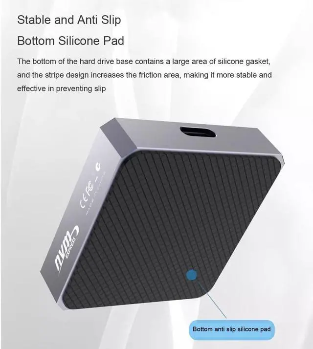 Alt view image 4 of 7 - M.2 NVME SSD Enclosure Docking Station Single Bay SSD Solid State Drive Enclosure for 2230/2242/2260/2280/22110 SSD