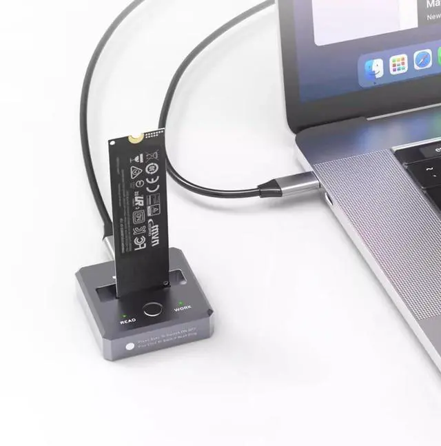 Alt view image 7 of 7 - M.2 NVME SSD Enclosure Docking Station Single Bay SSD Solid State Drive Enclosure for 2230/2242/2260/2280/22110 SSD