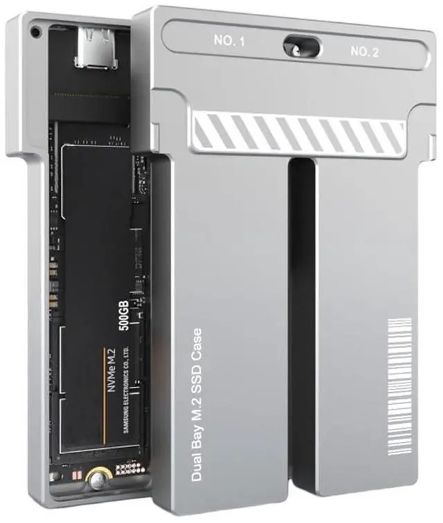 Main image of Dual NVMe/SATA M2 SSD Case 10Gbps USB3.2 SSD Duplicator Cloner Enclosure Support M.2 NVMe/NGFF SSD Disk for M Key B&M Key 2*4T SSD Dock