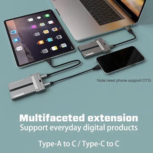 Alt view image 4 of 7 - Dual NVMe/SATA M2 SSD Case 10Gbps USB3.2 SSD Duplicator Cloner Enclosure Support M.2 NVMe/NGFF SSD Disk for M Key B&M Key 2*4T SSD Dock