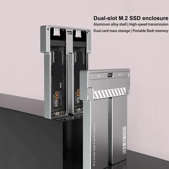 Alt view image 5 of 7 - Dual NVMe/SATA M2 SSD Case 10Gbps USB3.2 SSD Duplicator Cloner Enclosure Support M.2 NVMe/NGFF SSD Disk for M Key B&M Key 2*4T SSD Dock
