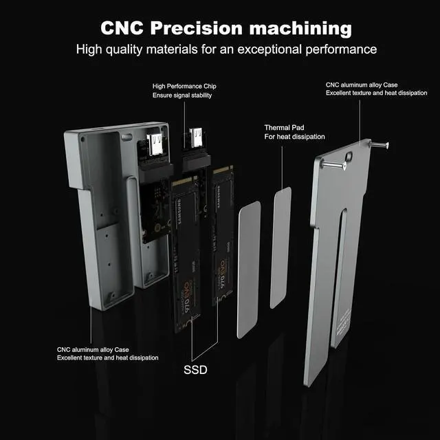 Alt view image 3 of 7 - Dual NVMe/SATA M2 SSD Case 10Gbps USB3.2 SSD Duplicator Cloner Enclosure Support M.2 NVMe/NGFF SSD Disk for M Key B&M Key 2*4T SSD Dock