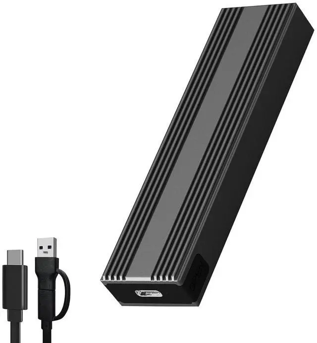 Main image of M2 NVMe/NGFF SSD Enclosure 10Gbps PCIe SSD Case Portable Box USB C 3.2 Gen2 Tool Free External Adapter with Heat Sink Pad for M.2 SSD (Black)