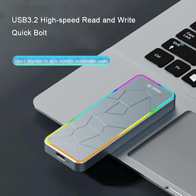 Alt view image 2 of 7 - 256G Mobile Solid-State Drive Portable High-Speed SSD Mobile Solid-State USB Drive Dual-Purpose Mobile Phone Computer External Large Capacity Solid State Drive