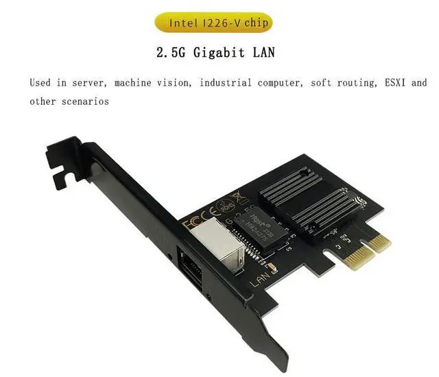 Alt view image 3 of 7 - 2.5Gbase-T Pcie Network Card Intel I226-V Chip 2.5G PCI Express Gigabit Ethernet Card Nic Wired RJ45 LAN Adapter Converter for Window 10/11