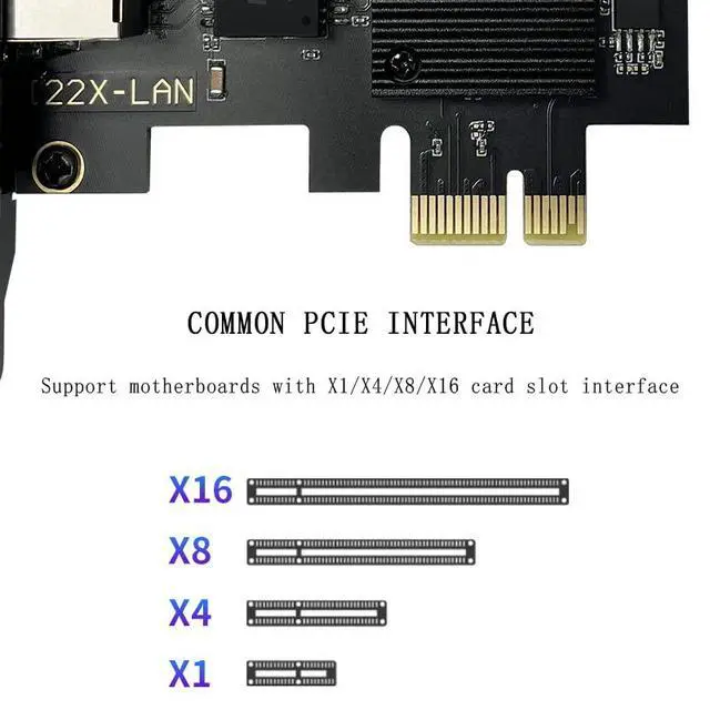 Alt view image 5 of 7 - 2.5Gbase-T Pcie Network Card Intel I226-V Chip 2.5G PCI Express Gigabit Ethernet Card Nic Wired RJ45 LAN Adapter Converter for Window 10/11