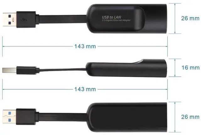Alt view image 6 of 7 - 2500Mbps USB 2.5G External Wired Network Card USB to RJ45 Converter Ethernet LAN Adapter Hub for MacBook Ethernet (USB A)
