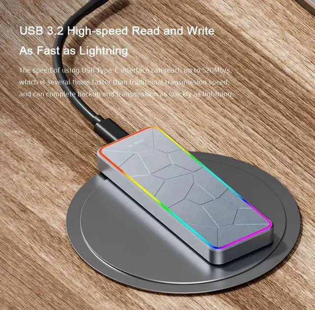 Alt view image 6 of 7 - 256G Mobile Solid-State Drive Portable High-Speed SSD Mobile Solid-State USB Drive Dual-Purpose Mobile Phone Computer External Large Capacity Solid State Drive